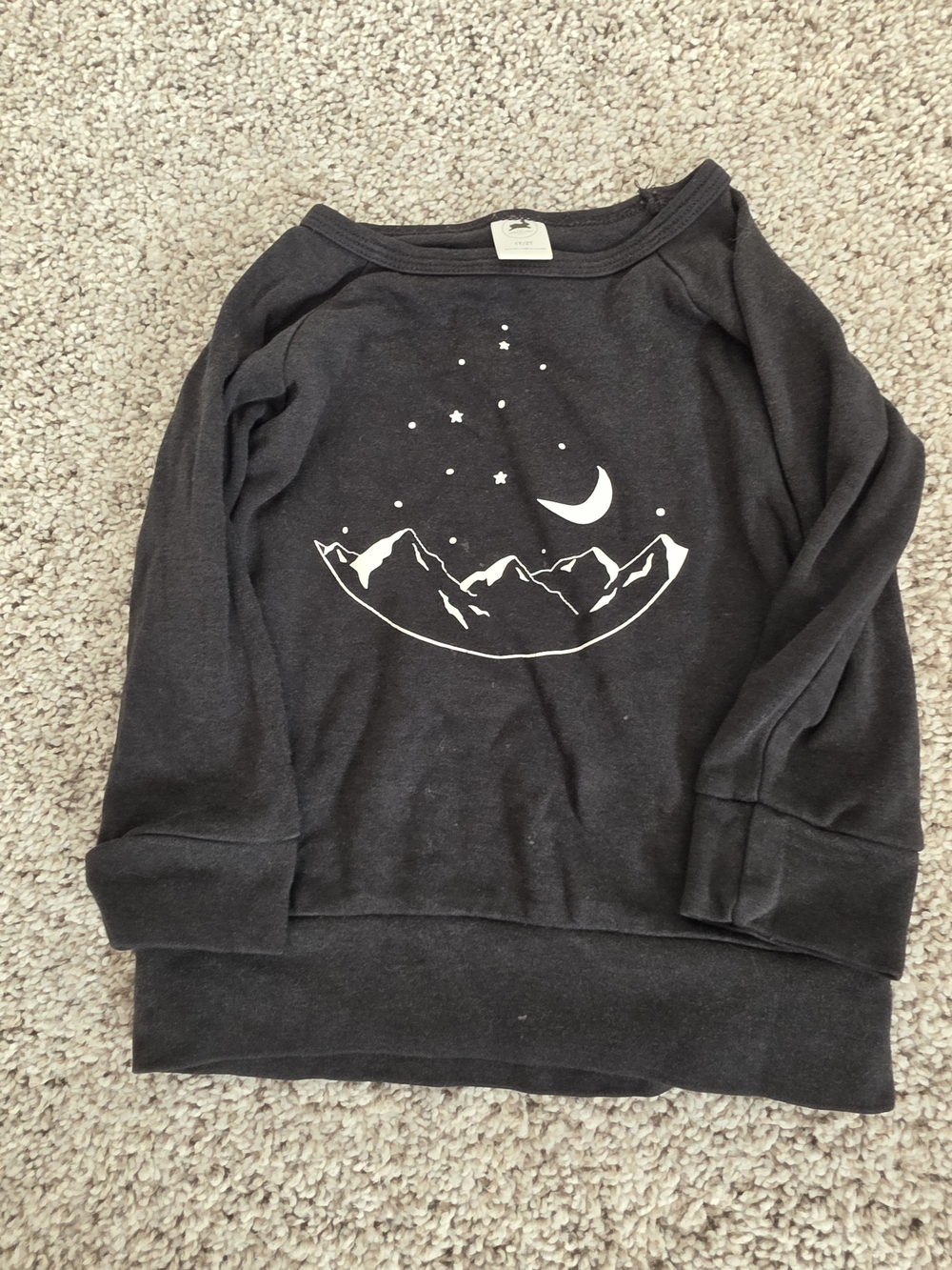 Little And Lively Charcoal Moon & Mountain Graphic Sweatshirt